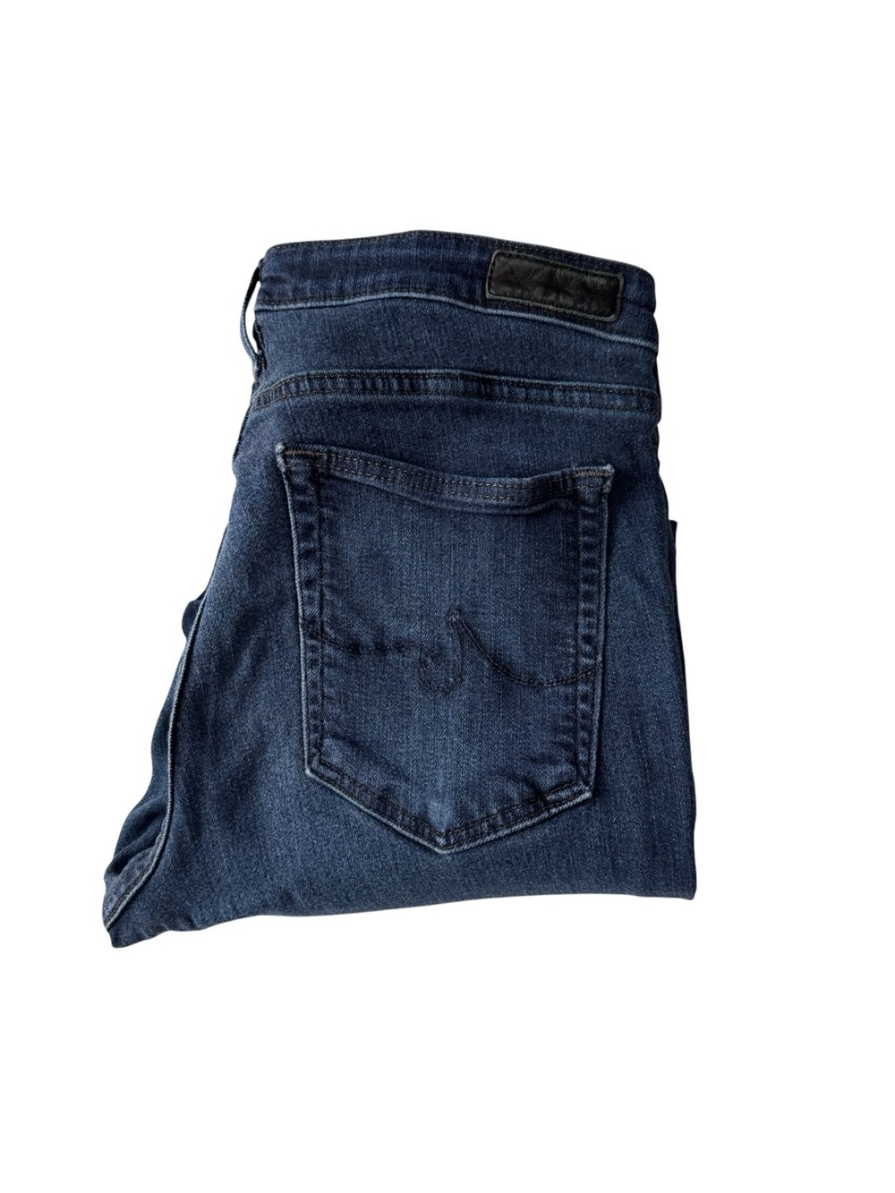 AG Adriano Goldschmied Stretch Mid Rise Slim Straight Cropped Jeans